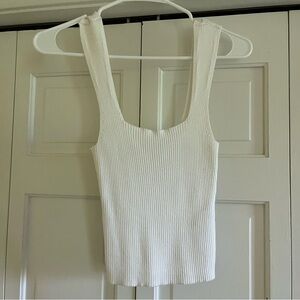 Abercrombie & Fitch - Ribbed Square neck Tank Top - White - Size Small